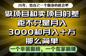做项目和卖项目不只是月入3K和10W那么简单,一个努力搬砖,一个在家躺賺【揭秘】-稀缺资源库