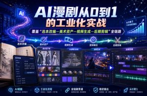 AI漫剧从0到1的工业化实战,覆盖“选本改编—美术资产—视频生成—后期剪辑”全链路(更新6月)-稀缺资源库