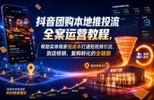 抖音团购本地推投流全案运营教程，帮助实体商家低成本打通短视频引流、到店核销、复购转化的全链路-稀缺资源库