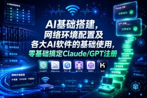 AI基础搭建，网络环境配置及各大AI软件的基础使用，零基础搞定Claude/GPT注册-稀缺资源库