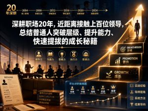 付费文章：深耕职场20年，近距离接触上百位领导，总结普通人突破层级、提升能力、快速提拔的成长秘籍（全网独家干货）-稀缺资源库