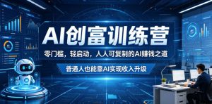 AI创富训练营,零门槛,轻启动,人人可复制的AI賺钱之道,普通人也能靠AI实现收入升级-稀缺资源库