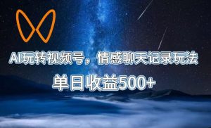 AI玩转视频号，情感聊天记录玩法，单日收益500+【揭秘】-稀缺资源库