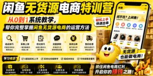 闲鱼无货源电商特训营,从0到1系统教学,帮你完整掌握闲鱼无货源电商的运营方法-稀缺资源库