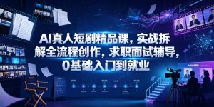 AI真人短剧精品课,实战拆解全流程创作,求职面试辅导,0基础入门到就业-稀缺资源库