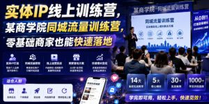 实体IP线上训练营,某商学院同城流量训练营,零基础商家也能快速落地-稀缺资源库