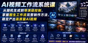 AI视频工作流系统课,从随机生成到导演级控制,掌握图生工作流完整制作方法,稳定产出高质量AI视频-稀缺资源库