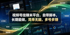 视频号挂賺米平台,自带脚本,长期能做,简单无脑,多号多賺【揭秘】-稀缺资源库