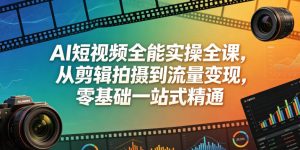 AI短视频全能实操全课,从剪辑拍摄到流量变现,零基础一站式精通-稀缺资源库