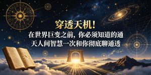 付费文章：穿透天机！在世界巨变之前，你必须知道的通天人间智慧一次和你彻底聊通透-稀缺资源库