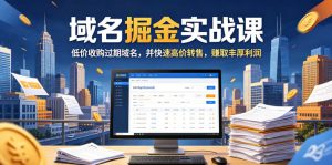 域名交易掘金实战课，低价收购过期域名，并快速高价转售，賺取丰厚利润【原创双语字幕】-稀缺资源库