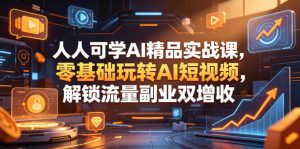 人人可学AI精品实战课，零基础玩转AI短视频，解锁流量副业双增收-稀缺资源库