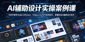 AI辅助设计实操案例课，手把手教学Stable Diffusion、Midjourney与PS协同技巧，掌握前沿AI辅助设计技术-稀缺资源库