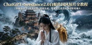 ChatGPT+Seedance2.0白蛇传国风短片全教程｜AI脚本撰写+高清出图+视频生成，零基础打造古风原创影视短片-稀缺资源库