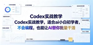 Codex实战教学,适合ai小白初学者,不会编程,也能让AI替你批量干活-稀缺资源库
