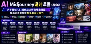 AI Midjourney设计课程(2026),从零基础入门到商业设计落地全链路,零基础也能掌握专业AI设计能力-稀缺资源库