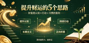 付费文章:提升财运的5个思路——财富是认知x行动x习惯的复利,愿你越努力,越幸运-稀缺资源库