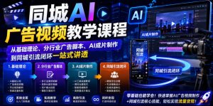 同城AI广告视频教学课程，从基础理论、分行业广告脚本、AI成片制作到同城引流闭环一站式讲透-稀缺资源库