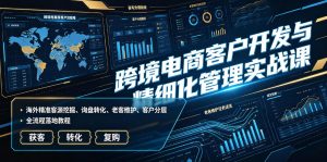 跨境电商客户开发与精细化管理实战课|海外精准客源挖掘、询盘转化、老客维护、客户分层全流程落地教程-稀缺资源库