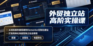 外贸独立站高阶实操课|从域名服务器搭建到Elementor定制化建站,打造高转化询盘型独立站全教程-稀缺资源库