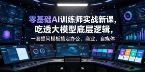 零基础AI训练师实战课,吃透大模型底层逻辑,一套提问模板搞定办公、商业、自媒体、设计、生活全场景AI落地应用-稀缺资源库