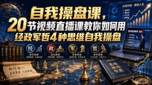 自我操盘课,20节视频直播课教你如何用经政军哲4种思维自我操盘-稀缺资源库