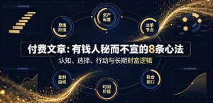 付费文章:有钱人秘而不宣的8条心法-稀缺资源库