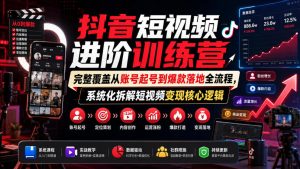 抖音短视频进阶训练营,完整覆盖从账号起号到爆款落地全流程,系统化拆解短视频变现核心逻辑-稀缺资源库