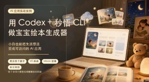AI应用实战案例,用Codex+秒悟CLl做宝宝绘本生成器,小白也能把生活想法变成可访问的AI应用-稀缺资源库