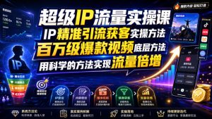 超级IP流量实操课,IP精准引流获客实操方法,百万级爆款视频底层方法,用科学的方法实现流量倍增-稀缺资源库