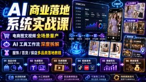 AI商业落地系统实战课|电商图文视频全场景量产・AI工具工作流深度拆解・服饰/百货/探店多品类落地教程-稀缺资源库