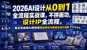 2026AI设计从0到1全流程实战课,不拼画功,设计IP全流程,真正实现用AI把创意稳定转化为商业化设计成果-稀缺资源库