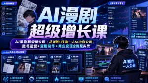 AI漫剧超级增长课|从0到1打造一人AI内容公司,账号运营+漫剧制作+商业变现全流程实战-稀缺资源库