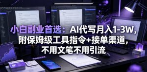 小白副业首选:AI代写月入1-3W,附保姆级工具指令+接单渠道,不用文笔不用引流【揭秘】-稀缺资源库