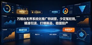 万相台无界系统化推广特训营VI0.0,少花冤枉钱,精准引流、打爆新品、稳提投产(全程录音+字幕)-稀缺资源库