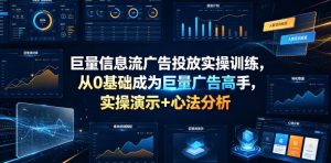 巨量信息流广告投放实操训练，从0基础成为巨量广告高手，实操演示+心法分析-稀缺资源库