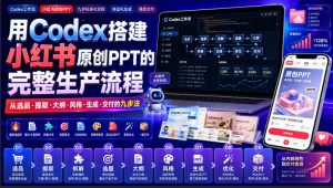 用Codex搭建小红书原创PPT的完整生产流程,从选品·提取·大纲·风格·生成·交付的九步法-稀缺资源库