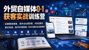 外贸自媒体0-1获客实战训练营|谷歌精准搜客、海外全社媒获客、开发信撰写、报价收款、账号环境搭建、SOHO避坑全流程教程(更新)-稀缺资源库