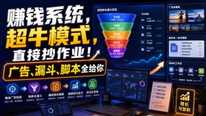 賺钱系统，超牛模式，直接抄作业！广告、漏斗、脚本全给你【原创双语字幕】-稀缺资源库