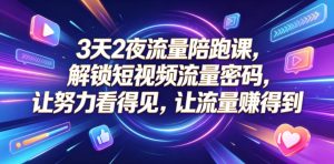 3天2夜流量陪跑课,解锁短视频流量密码,让努力看得见,让流量賺得到(更新0810)-稀缺资源库