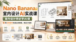 Nano Banana室内设计AI实战课,室内设计师必学AI课,用无限画布快速出效果图、做设计视频-稀缺资源库