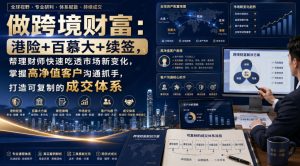 做跨境财富:港险+百慕大+续签,帮理财师快速吃透市场新变化,掌握高净值客户沟通抓手,打造可复制的成交体系-稀缺资源库