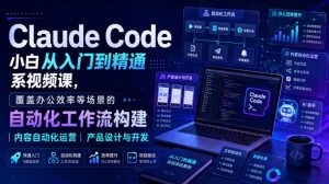Claude Code小白从入门到精通系视频课,覆盖办公效率等场景的自动化工作流构建|内容自动化运营|产品设计与开发-稀缺资源库