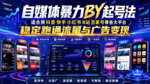 自媒体暴力搬运起号法,适合用抖音快手小红书B站百家号等各大平台,稳定跑通流量与广告变现-稀缺资源库