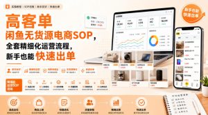 高客单闲鱼无货源电商SOP，全套精细化运营流程，新手也能快速出单-稀缺资源库