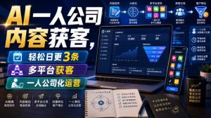 AI一人公司内容获客,轻松日更3条,多平台获客,一人公司化运营(更新0827)-稀缺资源库
