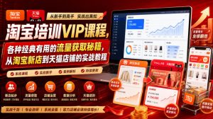 淘宝培训VIP课程,各种经典有用的流量获取秘籍,从淘宝新店到天猫店铺的实战教程(更新08月12日)-稀缺资源库