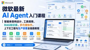 微软最新AI Agent入门课程｜智能体架构设计、工具调用、RAG知识库、多代理协作、上下文工程与生产部署全链路教程【英文】-稀缺资源库