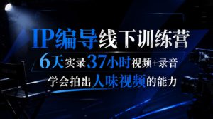 后浪·IP编导线下训练营,6天实录37小时视频+录音,学会拍出人味视频的能力-稀缺资源库