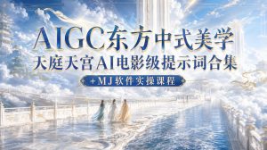 AIGC东方中式美学天庭天宫AI电影级提示词合集+MJ软件实操课程-稀缺资源库